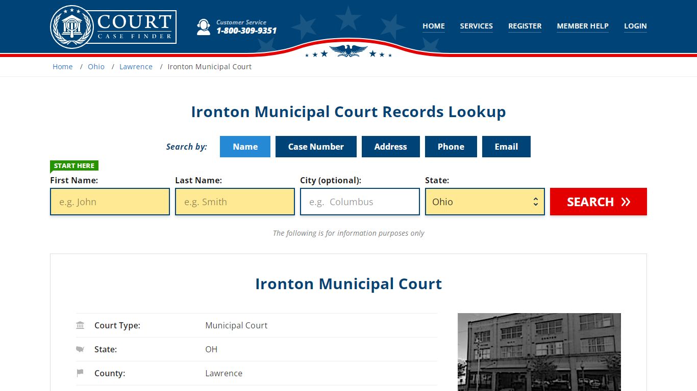 Ironton Municipal Court Records Lookup - CourtCaseFinder.com